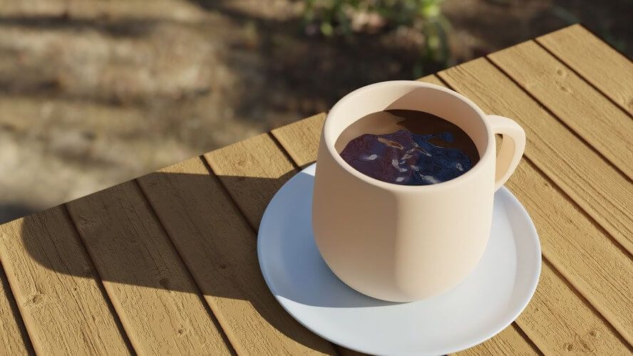 3D art of a mug of coffee