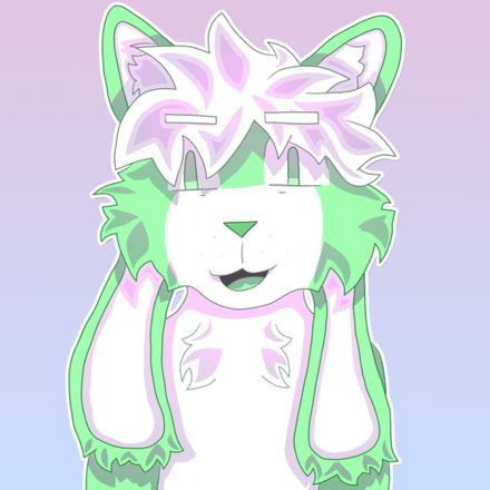 Art of a mint green and white kittydog OC