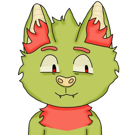 Art of a watermelon-themed anthropomorphic bat